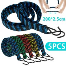 5-20 pezzi corde elastiche 2M corde elastiche elastiche cinghie elastiche per bagagli resistenti con ganci aggiornamenti di corde elastiche piatte antiscivolo