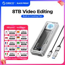 ORICO 40Gbps USB4 M.2 SSD Custodia da 8TB con ventola di raffreddamento PCIe4.0 NVME Custodia in alluminio compatibile Thunderbolt 3/4 per Mac