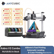 ANYCUBIC Kobra 3 V2 Combo Wersja AE Szybka Drukarka 3D z Prędkością Druku do 600mm/s, Obsługa do 8 Kolorów Filamentu, Automatyczne Suszenie, Sterowanie przez Aplikację