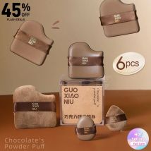 6 stücke Schokolade Keks Puderquasten GUOXIAONIU Mini Daumen Kosmetische Puff Concealer Pulver Rouge Trocken Und Nass Weibliche Schönheit Werkzeug