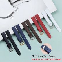Genuine Leather Watch Bracelet Womens Fashion Watchband Band 6mm 8mm 10mm 12mm 13mm 14mm 15mm 16mm 17mm Small Universal Straps