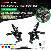 MOTO TRON Motorcycle CNC Adjustable Rear Set Rearsets Footrest Foot Rest  For  KAWASAKI ZX6R  ZX-6R ZX636 2009-2026