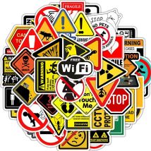 10/30/50PCS Warnaufkleber Gefahr Verbot Skateboard Kühlschrank Gitarre Laptop Motorrad Reise Klassisches Spielzeug Coole Aufkleber Aufkleber