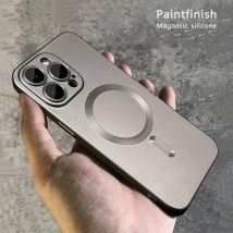 Luxus Vollständiger Rückenschutz Magnete Hülle Für Iphone 15 14 Plus 11 12 13 Pro Max X Xs Xr Apple Magsafe Offizielles Original Drahtloser Magnet Case Weiches Silikon Metallische Lackoberfläche