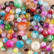 100 Stück Glasperlen, bunt glasiert, lose Perlen, Abstandsperlen, DIY-Perlen, Armband, Halskette, Schmuckherstellung, Zubehör