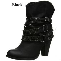 Women's Rubber Boots Round Toe Autumn Shoes  Luxury Designer Boots-Women Rain Med Ladies High Heel Ankle Fashion 2025