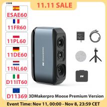 Scanner 3D 3DMakerpro Moose Versione premium, tracciamento visivo Al, precisione 0,03 mm, risoluzione 0,07 mm, sorgente luminosa LED blu