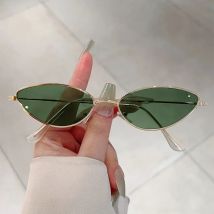 KAMMPT Vintage Cat Eye Sonnenbrille Frauen Retro Chic Metall Rand Marke Designer Sonnenbrille Trendy Einfarbig Outdoor Decor Shades