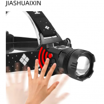 JIASHUAIXIN XHP90 Lampada frontale ad alta intensità USB ricaricabile Batteria incorporata Zoom esterno Lampada frontale a induzione a lungo raggio