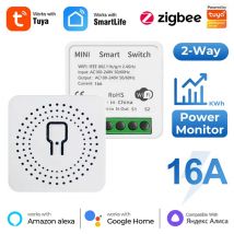 Tuya Zigbee 3.0 Mini Smart 16A Switch Smart Life Automation DIY Module Breaker Support 2Way Control Works with Alexa Google home
