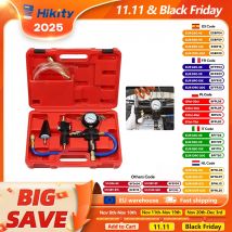 Kit di ricarica per vuoto del liquido di raffreddamento Hikity sistema di raffreddamento Set di strumenti di spurgo e riempimento del vuoto del radiatore con tubi adattatori universali per auto