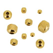 30 sztuk 3/4/5/6/7/8mm koraliki ze stali nierdzewnej złoty kolor Ridged Cyclinder Tube Spacer luźne koraliki do tworzenia biżuterii DIY ustalenia