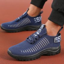 Lässige Turnschuhe für Herren, leicht, atmungsaktiv, Mesh, modische Laufschuhe, Outdoor-Fitness, Übung, klassische Slip-on-Wanderschuhe