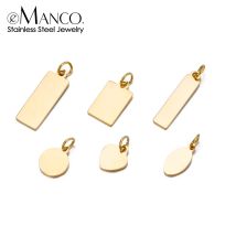 e-Manco individuelle Logo-Tags, Edelstahl-Charms für Halsketten, Armbänder, 6 Größen zur Auswahl