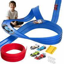 Net Bag/Box 13Ft/16.3Ft Flexible Track Toy & Mini Car DIY Competitive Rail Vehicle Game Educational Gift for Children Christmas