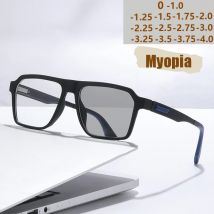 Okulary z sprężynowymi zausznikami, lustrzane, fotochromowe, zmieniające kolor, do korekcji krótkowzroczności, antypoślizgowe i z filtrem światła niebieskiego, model 6078