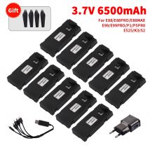 Batteria ricaricabile 3.7V 6500mAh E88PRO un caricabatterie per RC Drone E88 E99 E99PRO P1 K3 P10 A13 E525 RC Quadcopter parti batterie