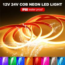 12V 24V IP68 Waterproof COB Neon Strip Hight Bright 320Leds/M Yellow/Pink/Red/White/Ice Blue/Pink Flexible Ribbon Rope LED Light