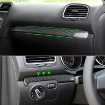 ABS Carbon Faser Textur Für VW Golf 6 MK6 GTI 2008-2013 Auto Styling Center Control Dashboard Passagier Panel streifen Abdeckung Trim
