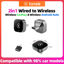Kabelloser CarPlay-Dongle und kabelloser Android-Auto-Adapter 2-in-1 AI Smart Box für Autos mit werkseitig verkabeltem CarPlay