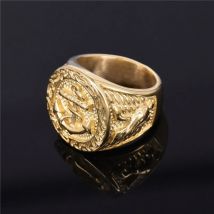 Retro Anker Navy Marine Großer Ring Für Männer Gold Farbe Punk Gothic Rock Hiphop Ring Pirate Biker Zubehör Schmuck Mann Geschenk