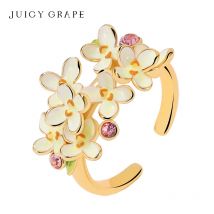 Saftige Traube Osmanthus Ring für Frauen Emaille Blume verstellbaren Ring 18 Karat vergoldet Luxus Party Schmuck Geschenk