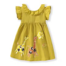 Little Maven Sommer Mädchen Kleider Tier Giraffe Baby Mädchen Partykleid Kinder Elegant für Kostüm für Mädchen Strandkleider