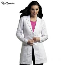 MSORMOSIA cotton fashion clothes care uniform spa work clothes white coat laboratory coat long sleeve pet shop work clothes