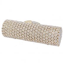 Goldene zylindrische Kristall-Geldbörse, luxuriöse Clutch-Taschen, Abschlussball-Geldbörse, silberne glitzernde Diamanten-Banketttasche, Braut-Hochzeitsfeier-Tasche SC484