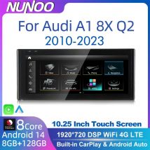 Nunoo Android 14 CarPlay Für Audi A1 Q2 2010-2023 Auto Radio Touchscreen GPS Auto Multimedia Player Navi stereo DSP WIFI