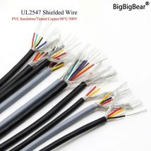 2/5/10M UL2547 Shielded Wire Signal Cable 28 26 24 22 20 18 AWG Channel Audio 2 3 4 5 6 7 8 Core Headphone Copper Control Line