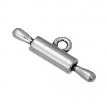 My shape 20pcs Silver Plated 3D Rolling Pin Charm Kitchen Jewelry Zinc Alloy Metal Pendants Jewelry Making Accessories Wholesale