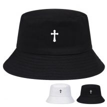 Unisex Cross Print Persönlichkeit Eimer Hüte Fischer Kappen Outdoor Casual Cap Sonnenschutz Hut