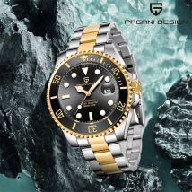 PAGANI DESIGN brandneue Automatikuhr, mechanisch, 100 m wasserdicht, Edelstahl, Saphirglas, Kalender, leuchtende Herrenuhr