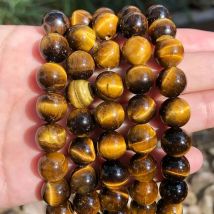 Natürliche Stein Gelb Tigerauge Perlen Runde Lose Spacer Perlen Für Schmuck Machen Diy Armband Zubehör 15 "Zoll 4/6/8/10/12mm