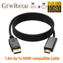 Cavo compatibile da DP a HDMI Cavo adattatore HD da 1,8 m Cavo per monitor del computer Converte grande da DP a HDMI per PC portatile Proiettore
