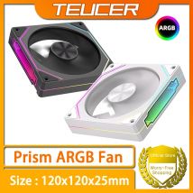 TEUCER 120 mm Gehäuselüfter ARGB 4Pin 12 V PWM Hydrauliklager PC-Lüfter 800–1600 U/min Desktop-Computer Silent Fan