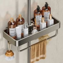 Badezimmer-Duschkopfhalter zur Wandmontage, kein Bohren erforderlich, Shampoo-Organizer-Rack, integriertes Design, Lagerregal