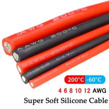 4 6 8 10 12 AWG Cavo di alimentazione in silicone Rosso Nero Cavo elettrico Cavo in rame resistente al calore per faretto motore inverter batteria