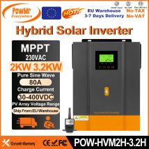 PowMr 3.2KW 24V Hybrydowe falowniki solarne 12V V Pure Sine Wash 80A MPPT Solar Charge Controller