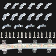 Transparenter LED-Streifen, Fix-Clip-Befestigungsschnalle, Kunststoff, PVC, weich, flexibel, mit Schrauben zur Befestigung von 2835, 5050, 3528, 5730, 8–18 mm Streifen