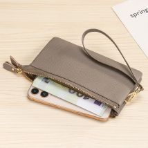 GERUOLA Full-Grain Genuine Leather Long Wallet with Zipper Wallet, Passport Holder, ID Case, Headphone & Charging Cable Holder