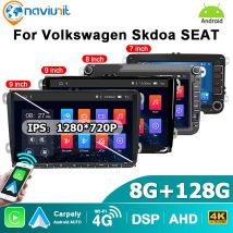 Autoradio Multimediale GPS Wireless Carplay Android 15 per VW Volkswagen Skoda Octavia Golf 5 6 Touran Passat B6 Polo Jetta