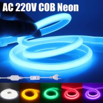 AC 220V COB Neonlicht 288Leds/M Weiß Rot Eisblau Rosa Gelb Lila Grün Hochhelles CRI RA90 Wasserdichter Band-LED-Streifen
