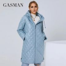 GASMAN 2022 Frauen der Herbst Winter jacke Mode XL-5XL lange High street parka Pelzigen futter hohe
