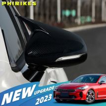 Für Kia Stinger 2014-2018 Auto Karosserie Seitentür Rückspiegel Abdeckung Aufkleber Trim abs Kohle faser Stil glänzend schwarz