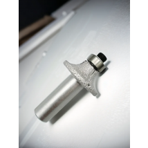 SHDIATOOL 1pc Diamond Router Bits Engraving Stone Marble Granite Radius 8mm Round Edge Profile Bits Milling 12.7mm shank No.7