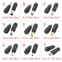 DC Power Male To Female Adapter 6.0x4.4mm 6.3x3.0mm 5.5x2.5mm 5.5x2.1mm 5.5x1.7mm 4.8x1.7mm 4.0x1.7mm 3.5x1.35mm Lapto Connector