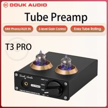 Douk Audio T3 PRO Mini MM RIAA  Phono Turntable Preamp Line Level Amp HiFi Stereo RCA Valve Tube Desktop Preamplifier