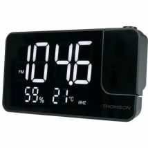 Radio-réveil projecteur - THOMSON - Noir - Radio FM, Temperatura, Humedad, Doble alarma, USB-C, Alim. 230 voltios